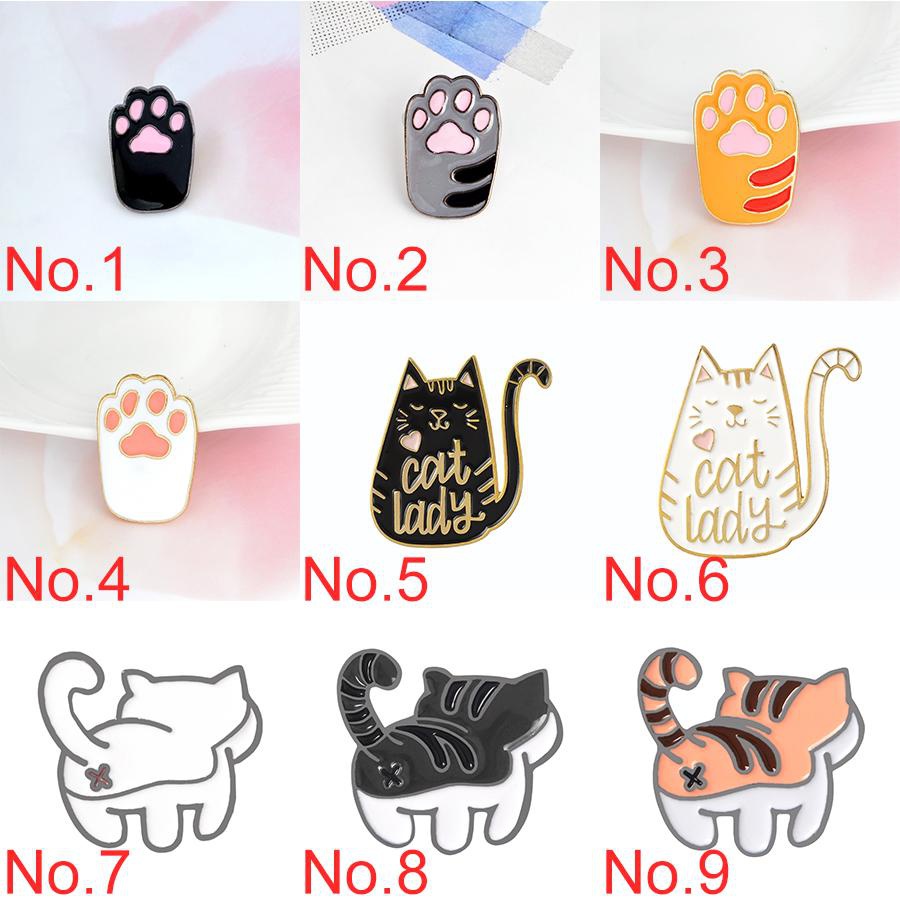 Enamel Pin Lucu Hitam Putih Kucing Tas Bros Fashion Perhiasan