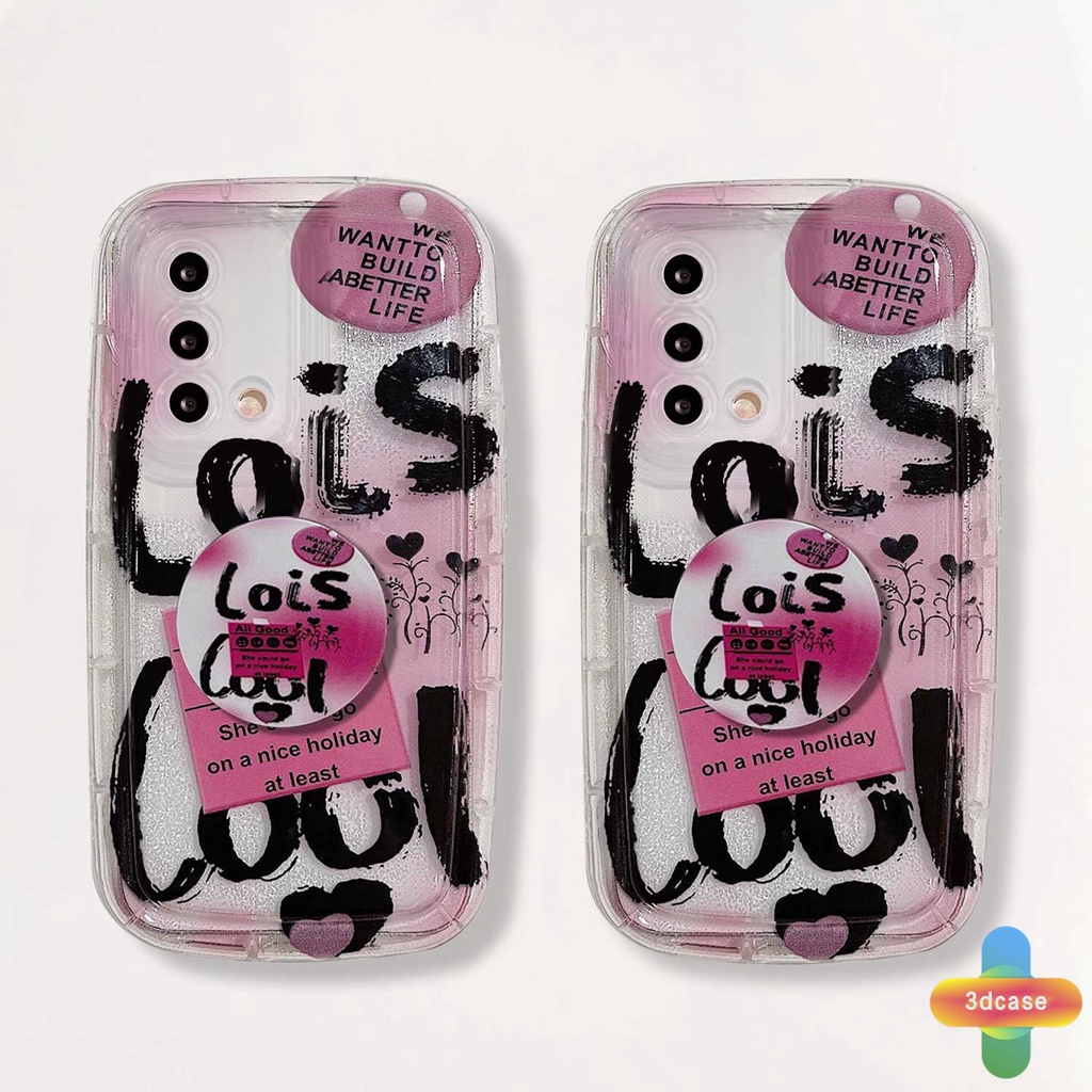 Soft Case OPPO A57 A57S A57E A55 A7 A5 A9 A17 A17K A31 A53 A33 2020 A15 A54 A5S A3S A76 A96 A16 A95 A77S A12 A12S A1K A16E A16K A54S Reno 7 7Z 8Z 5 4 6 8 5F 5K 4F 4 5 06 Lite A74 A15S A52 A11K A92 A35 A36 A11 Ins English Graffiti Soap Case With Stand