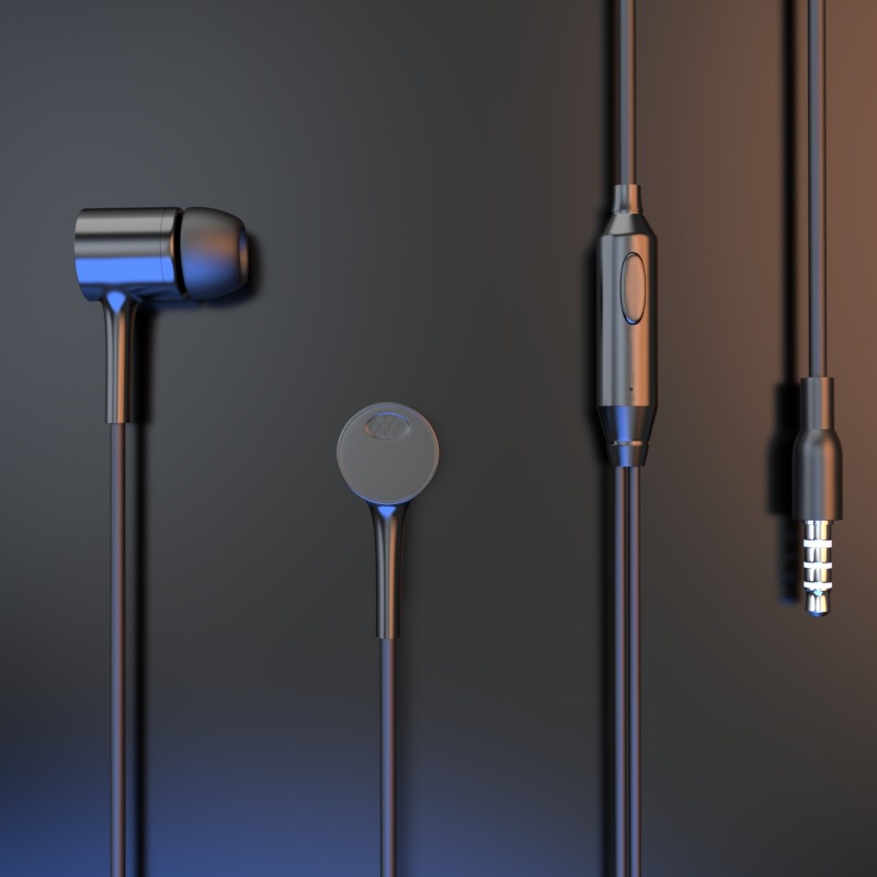 Headphone In-ear Yang Terkontrol Kawat Cocok Untuk Ponsel 3.5 Antarmuka Headphone Kabel