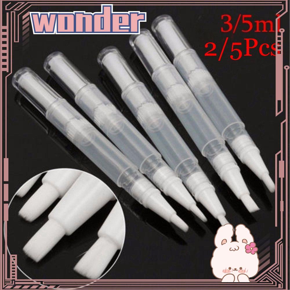 Wonder2/5pcs Botol Isi Ulang Serbaguna Travel Size Nail Brush Liquid Foundation Bottle