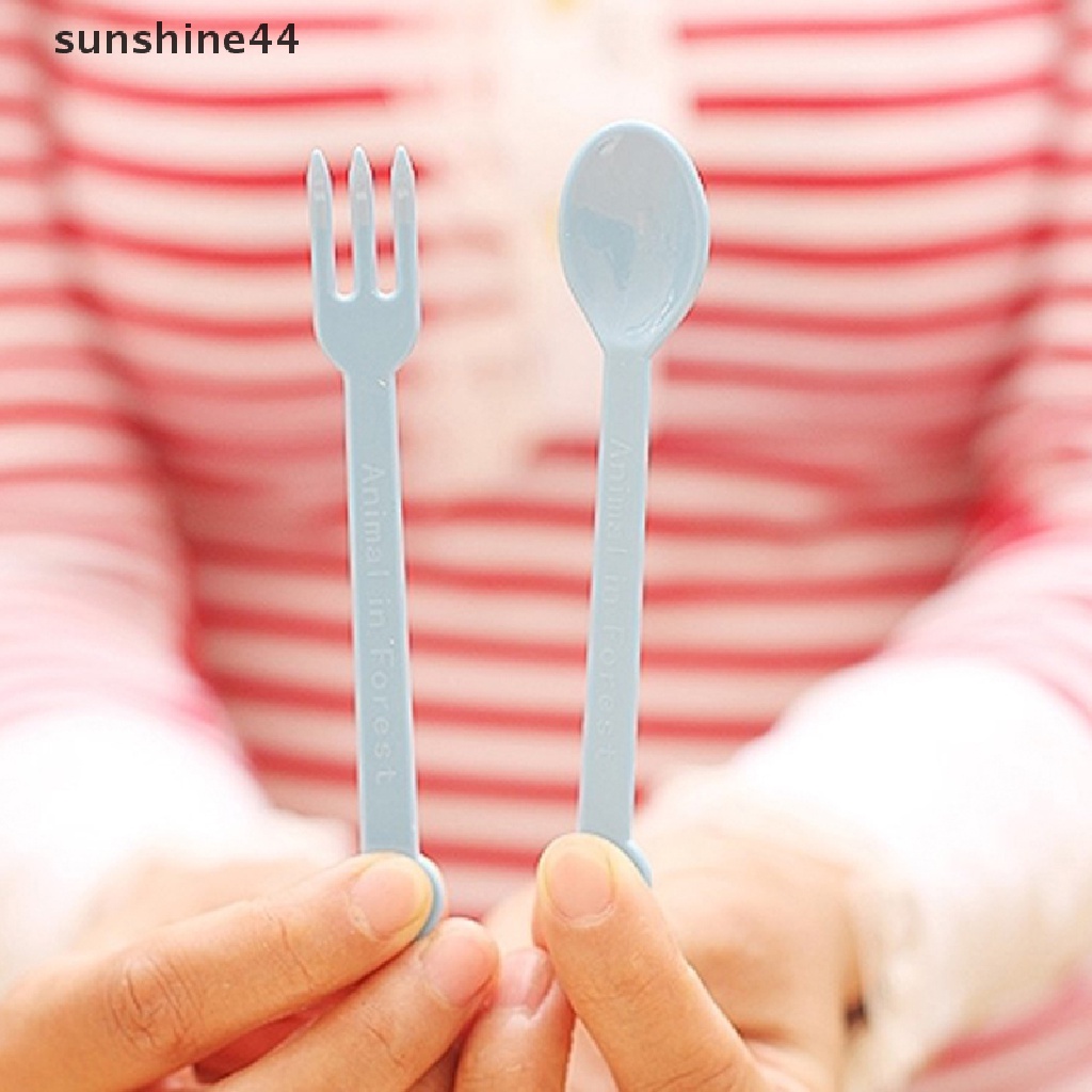 Sunshine 8Pcs Fruit Fork and Spoon Set Mini Cartoon Cake Dessert Food Fruit Forks ID