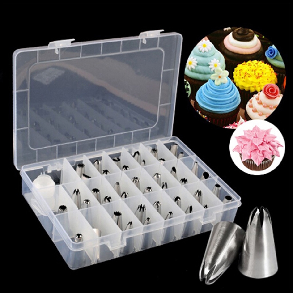 Ggg 42Pcs Spuit Piping Icing Besar Tahan Lama Pastry Stainless Steel Tips Set ID