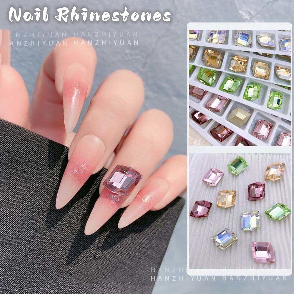 AUGUSTINA Agustina Kuku Berlian Imitasi Wanita Fashion Manicure Aksesoris Hiasan Kuku Jepang Nail Art Nail Jewelry