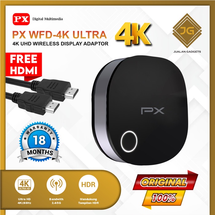 Terlaris  PX WFD 4K ULTRA HDMI Wireless Display Audio Video Receiver Extender - PX WFD 4K ULTRA