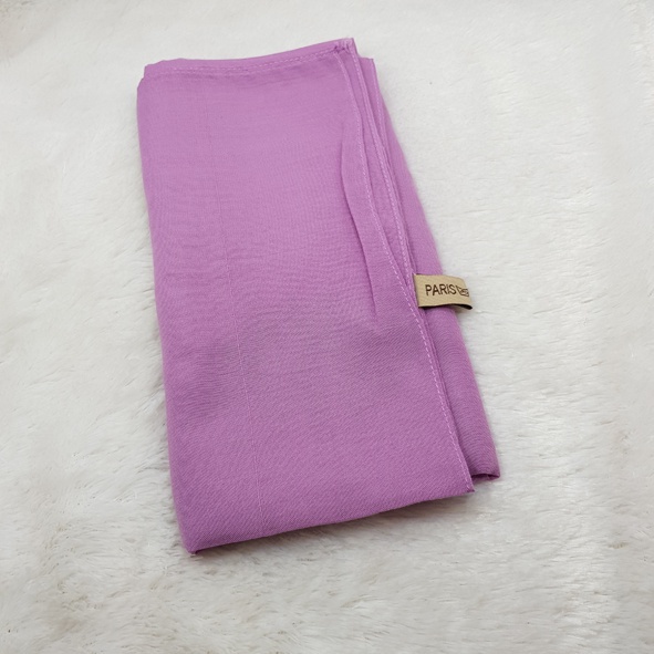 kerudung jilbab segi empat bahan PARIS VOAL PREMIUM anti letoy bisa untuk sekolah warna ungu muda / 