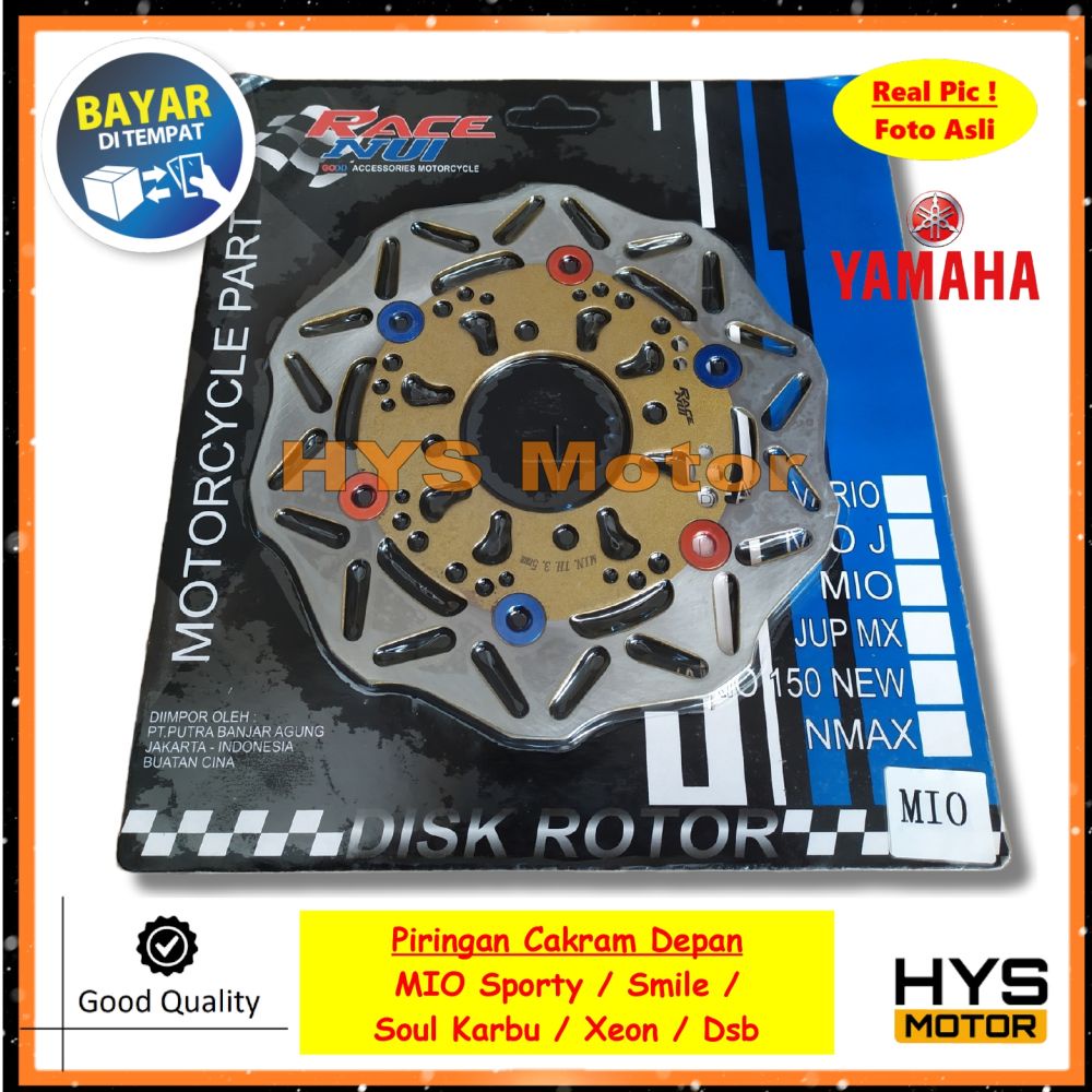 HYS Piringan Cakram Mio Sporty Smile Soul Xeon Karbu Lama - Rem Depan Variasi Warna Gold