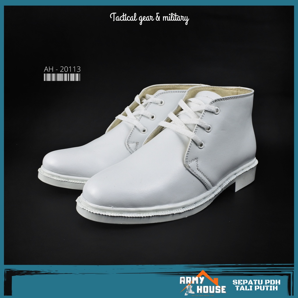 Sepatu Paskibra Pria Putih Sepatu PDH Pria Putih Sepatu Pantofel Lurah Kades Paskibra Camat taruna p