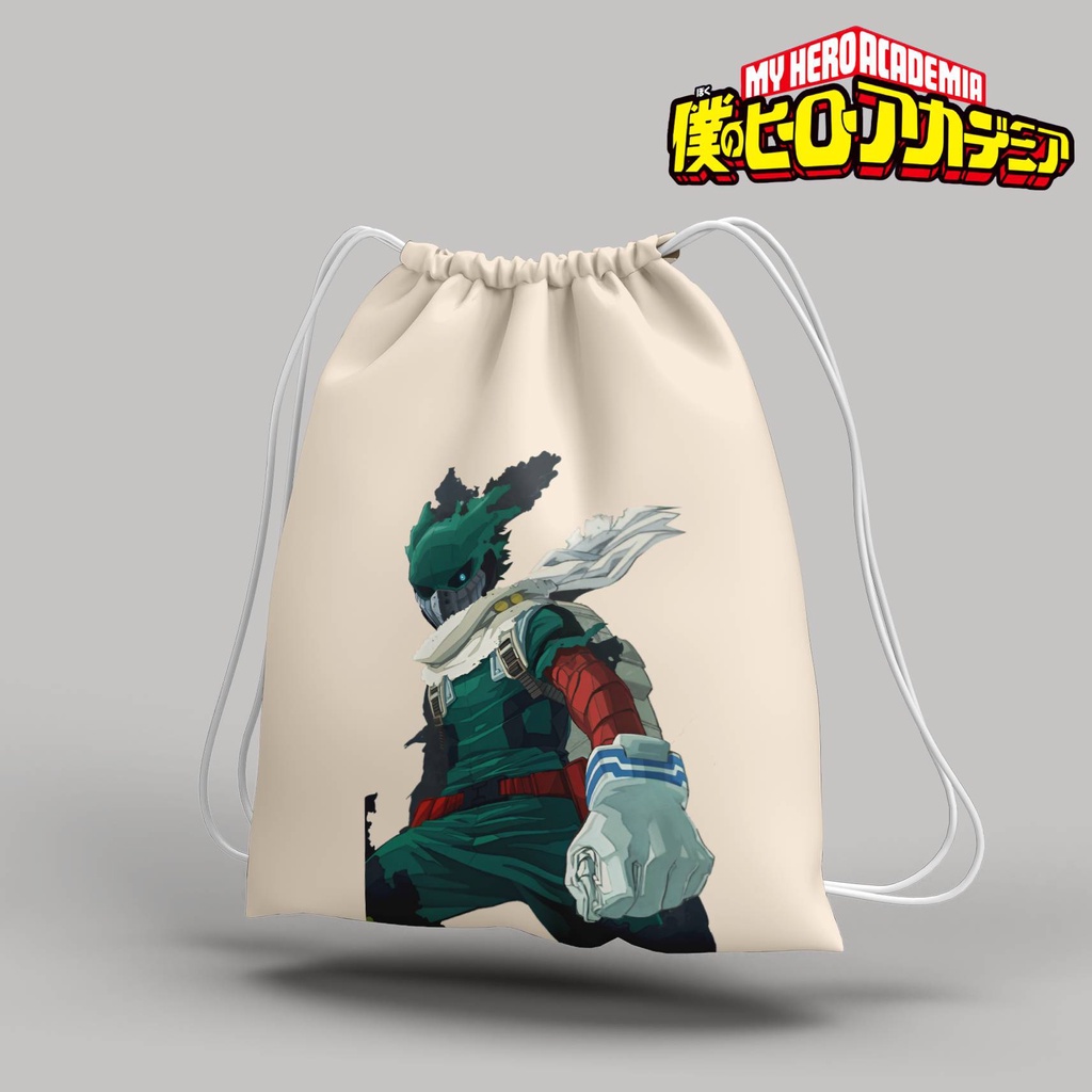 Stringbag Anime Boku no hero midoriya vigilante my hero academia tas serut canvas premium blacu totebag