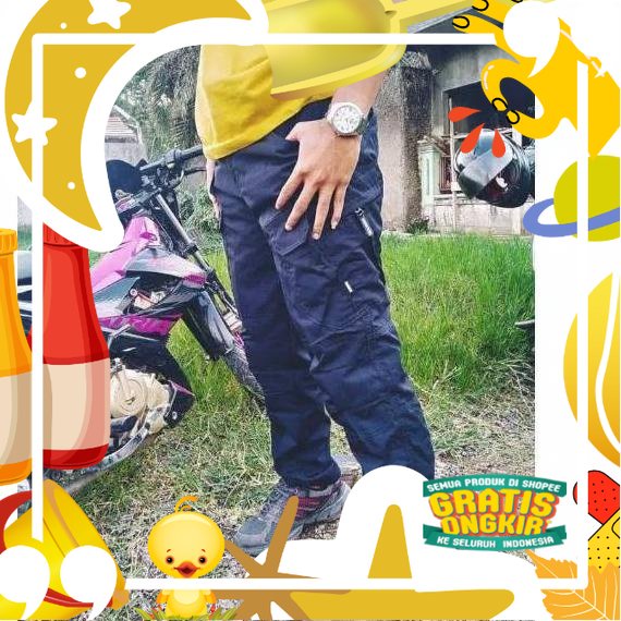 New Celana Panjang Pria Biru Dongker / Navy Tactical Blakhawk cowok Kargo gunung PdL Brimob TNI Poli