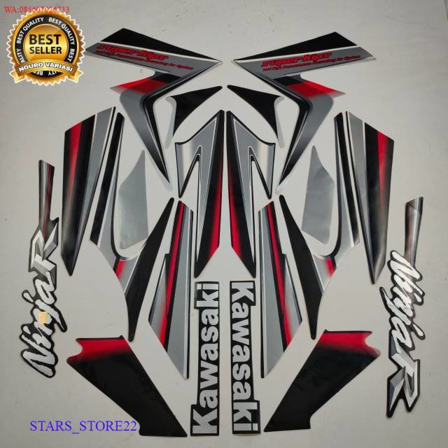 (ORI) striping kawasaki ninja r 2010 2011 hitam KUALITAS ORIGINAL PABRIK