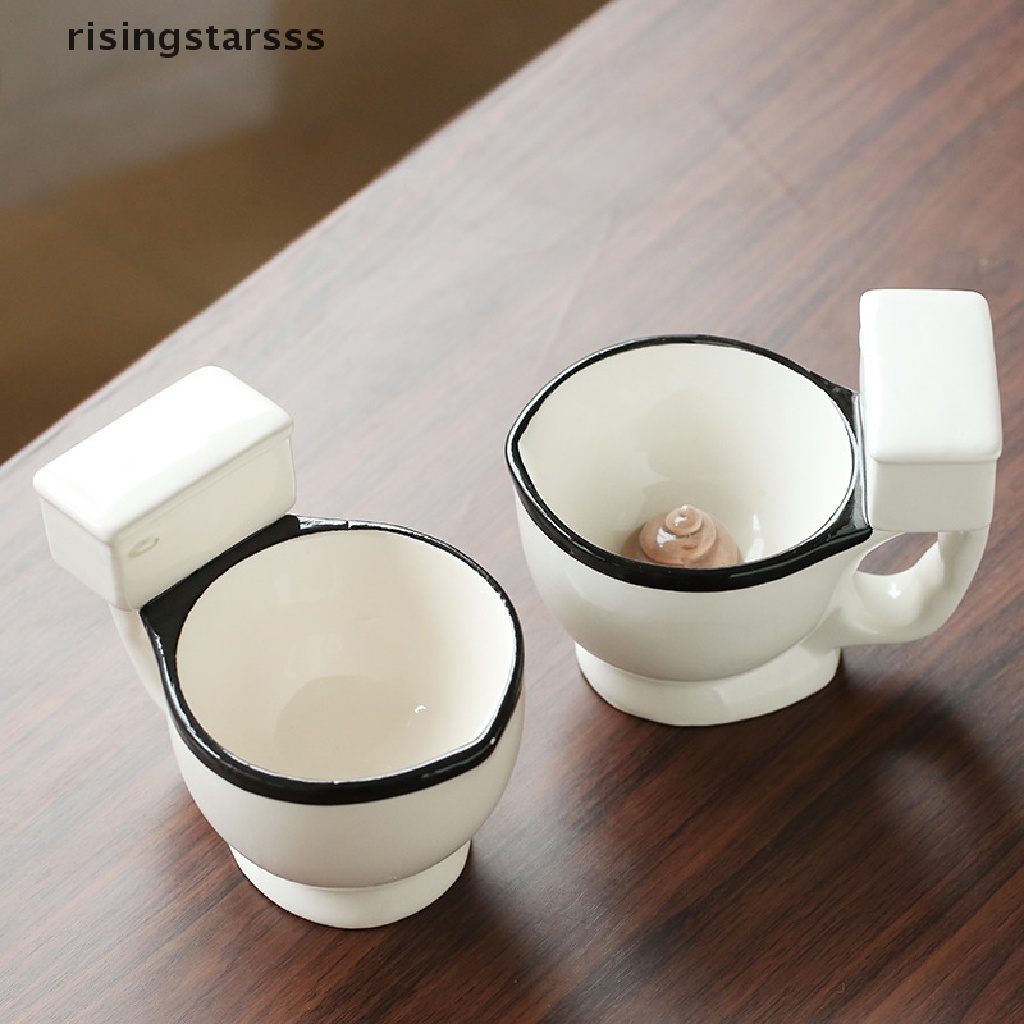 Rsid Span-new Toilet Mug Keramik 300ml Kopi Teh Susu Ice Cream Cup Cangkir Air Hadiah Natal Jelly