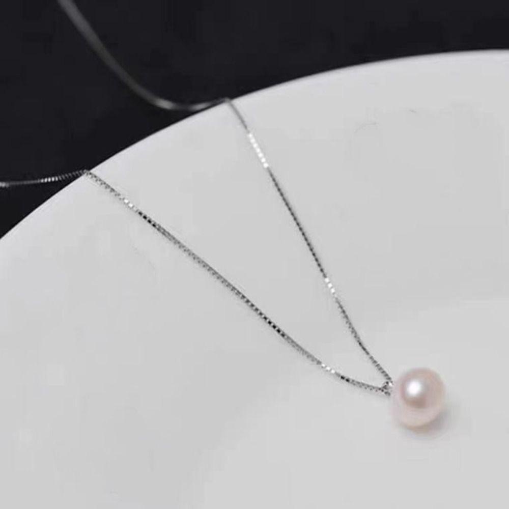 Mxbeauty Kalung Mutiara Menawan Liontin Mutiara Sederhana Temperamen Elegan Untuk Wanita Kalung Gaya Korea