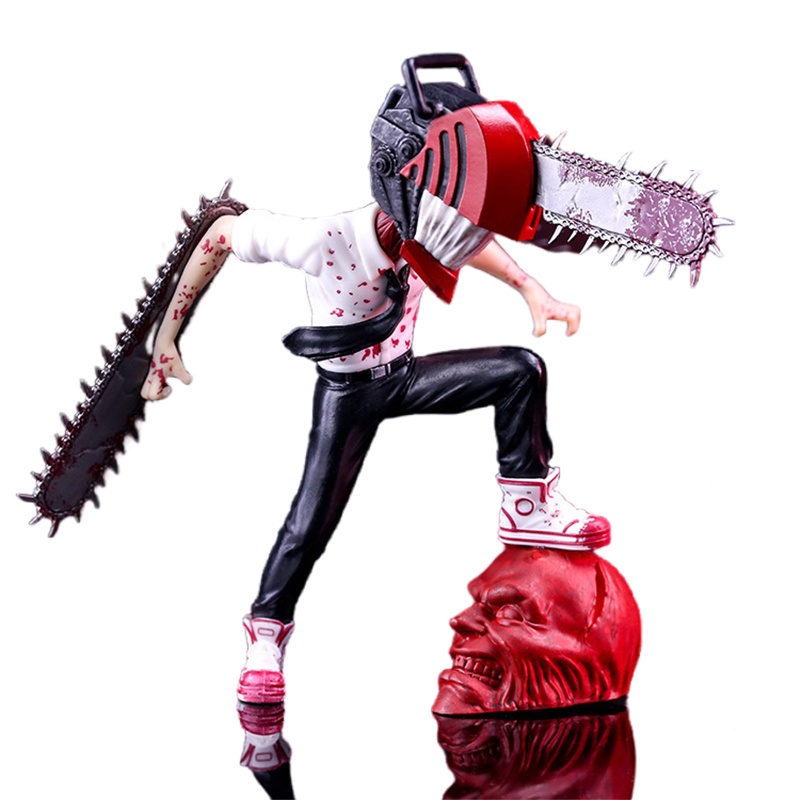 Chainsaw Man Denji 17 cm Anime Figure Action Figurine Patung Pvc Koleksi Kamar Model Boneka Dekorasi Hiasan Mainan