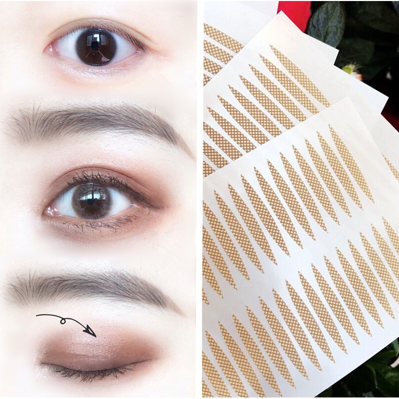 [Harga Grosir] [Unggulan] 1per3/6pcs Styling Mesh Double Eyelid Tape Mesh Lace Penutup Celah Mata Ganda Tak Terlihat Tanpa Jejak Rose Gold Stiker Kelopak Mata Ganda Untuk Wanita