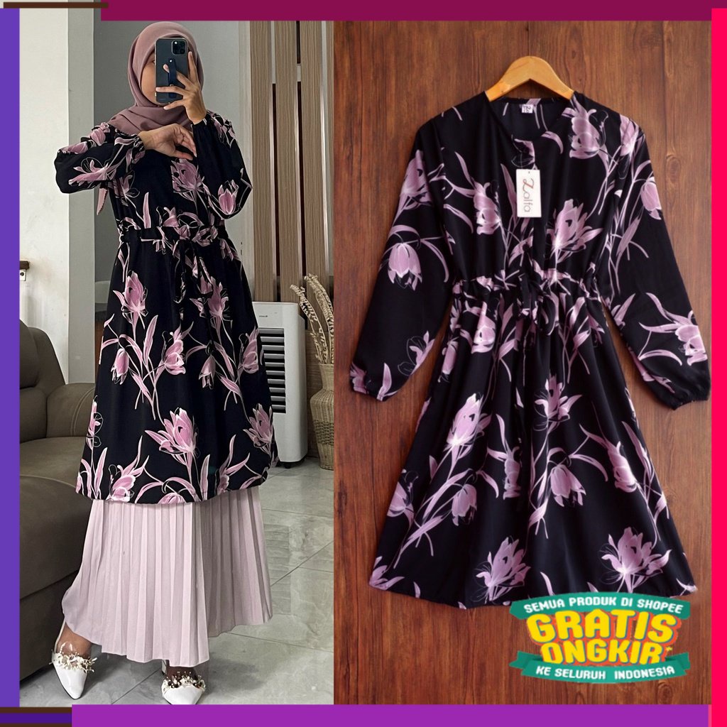 RAMADHAN SALE IDUL FITRI FATMA tunik by ZALFA OUTFIT / Tunik motif / Tunik wanita murah / Tunik bung