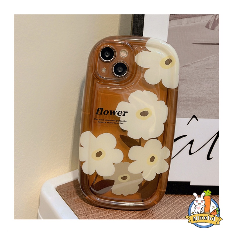 IPHONE Casing Kompatibel Untuk Iphone14 13 12 11 Pro Max X Xr Xs Max8 7 6 6s Plus ins Retro Bunga Silikon Sederhana Premium Merasa Bungkus Penuh Soft Case Shockproof Menebal Airbag Phone Case