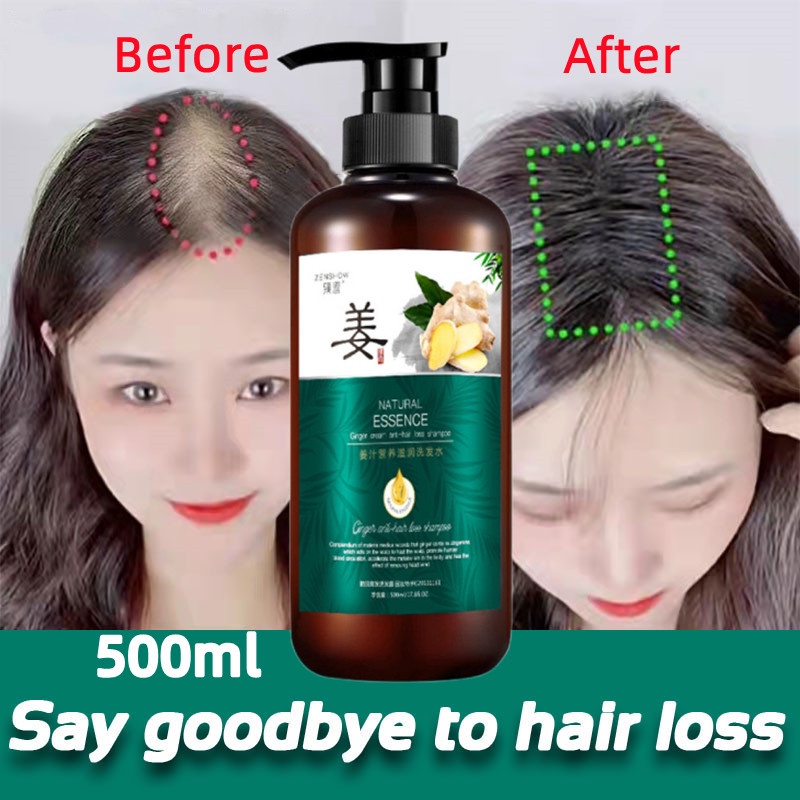 Shampo Jahe Shampo Penumbuh Rambut Cepat Anti Rambut Rontok Botak Anti Ketombe dan Gatal Shampoo Perawatan-500ML