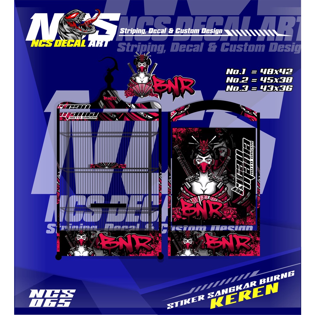 Stiker Decal Kandang/Sangkar Burung Stiker KICAU MANIA BNR Kicau Petarung/master kicau Kotak - Sangk