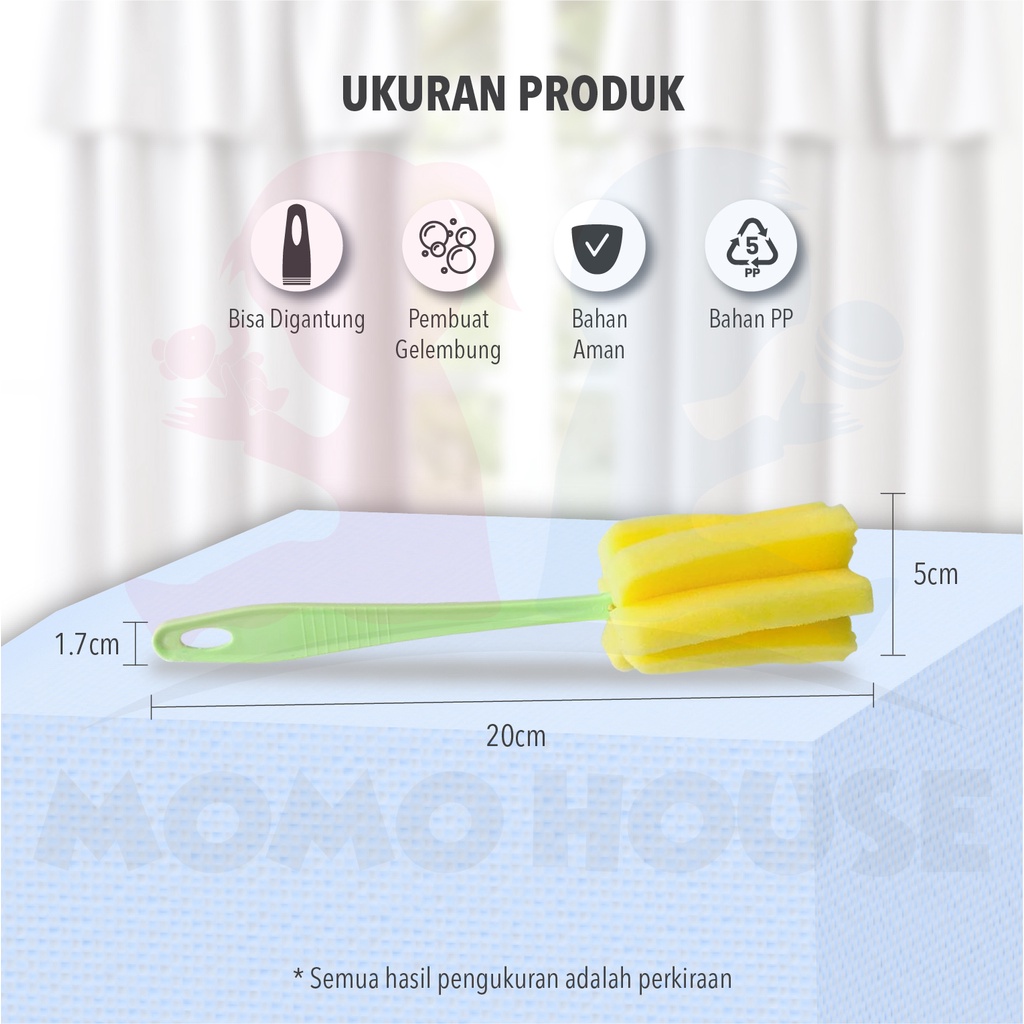 MOMO HOUSE Pencuci Botol Susu Bayi Spons Botol Susu Bayi Pencuci Botol Pembersih Botol Bayi