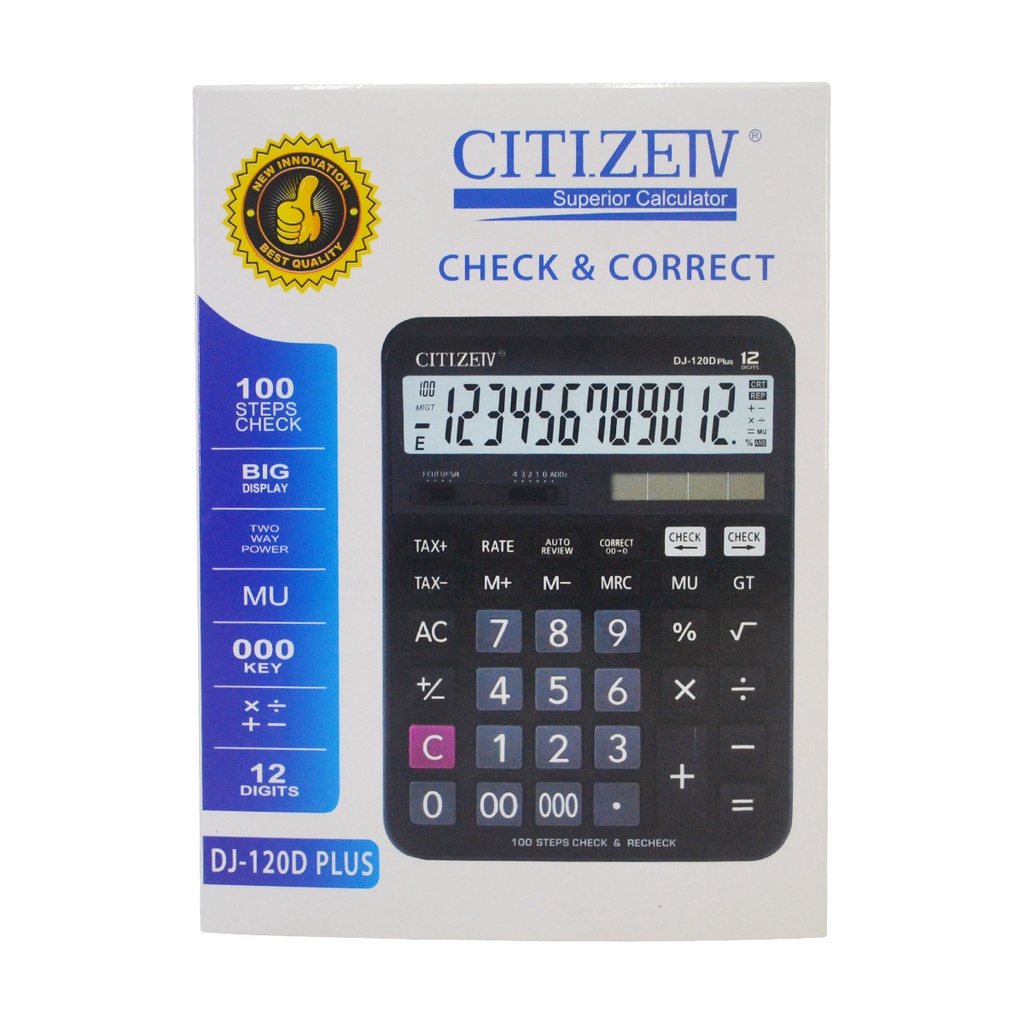 

Calculator 12 Digits Kalkulator CITIZEIV DJ-120D Plus dj 120D Plus