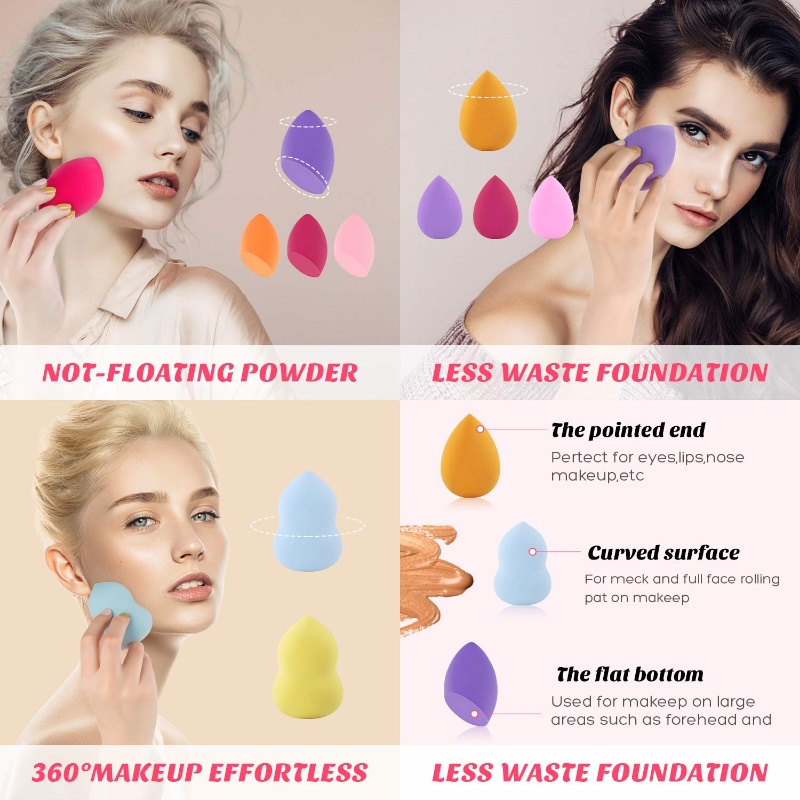 [Unggulan] Kering Dan Basah Gabungan Kecantikan Kosmetik Bola Foundation Bedak Puff Sponge Alat Kecantikan Telur Makeup Spons Bedak Puff Makeup Sponge Cushion Foundation Bedak Beauty Sponge