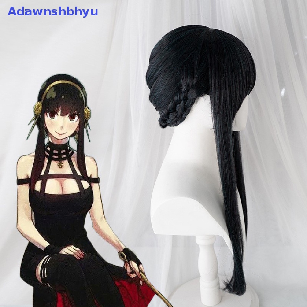 Adhyu Anime SPY X FAMILY Yor Forger Panjang Hitam Cosplay Wig Rambut Tahan Panas Sintetis SPY Keluarga Halloween Bermain Peran Wig ID