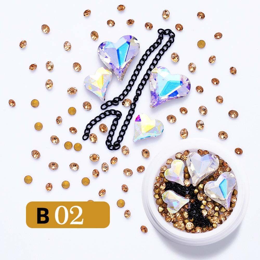 Mxbeauty Berlian Imitasi Kuku Wanita Ukuran Campur Shell Gaya Laut Manikur Aksesoris Nail Art Perhiasan 3D Nail Art Drills