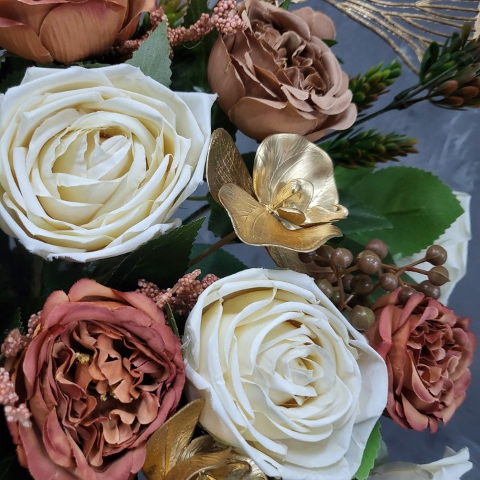 RANGKAIAN BUNGA ARTIFICIAL PREMIUM-ANGGREK-BUNGA ROSE-BUNGA MEJA-RV398