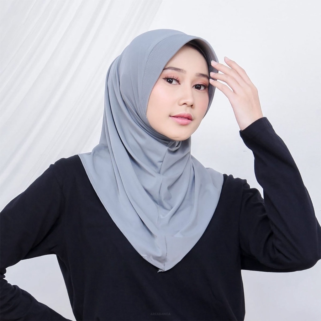 HIJAB BERGO HAMIDAH SRORT BAHAN JERSEY SUPER LEMBUT/HIJAB BERGO OLAHRAGA HAMIDAH - Areabanca