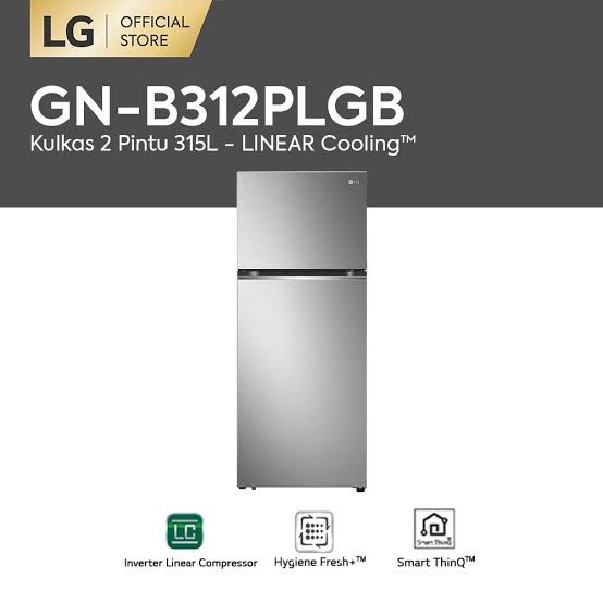 KULKAS LG GNB312PLGB Lemari Es 2 PINTU INVERTER kulkas (Palembang)