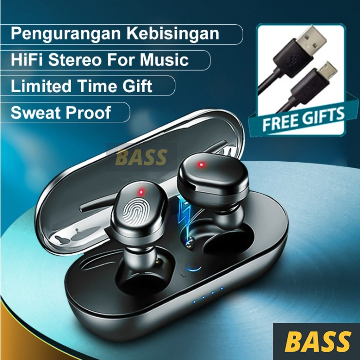 Headset bluetooth full bass TWS Y30 asli earphone Bluetooth Original henset Murah TWS True wireless 