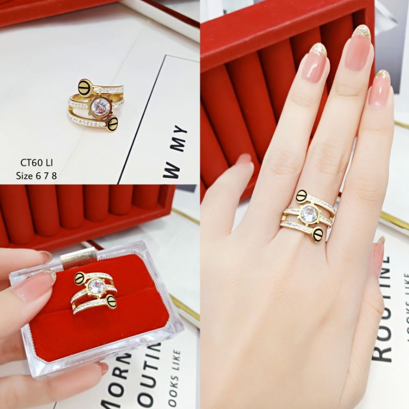 Cincin Titanium Wanita Dewasa CT60-107 LI