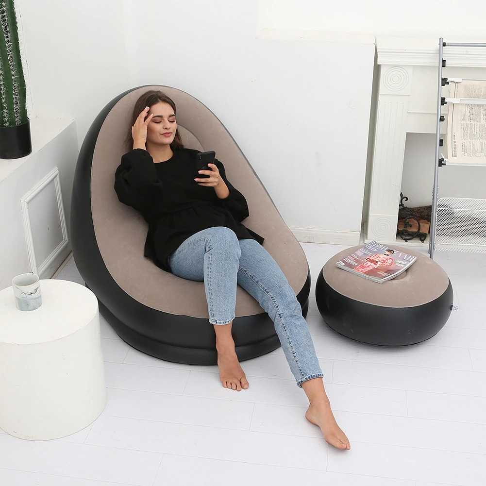 (BISA COD) FTIHSHP Senyoubao Sofa Malas Inflatable Isi Angin dengan Bantalan Kaki - 81003