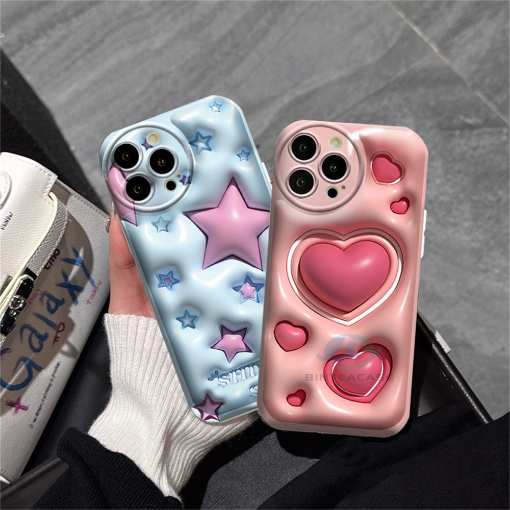 Casing hp Realme 10 C15 C12 C25S C11 C20 realme5 5i 6i C3 8i C21Y C25Y Gradasi Pentagram Dan Hati Silikon Airbag Case Binteacase