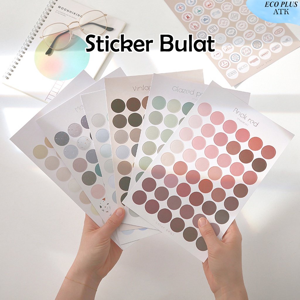 48pcs Sticker Bulat Round Dekorasi Bermotif Cloud Sky Flower Craft DIY