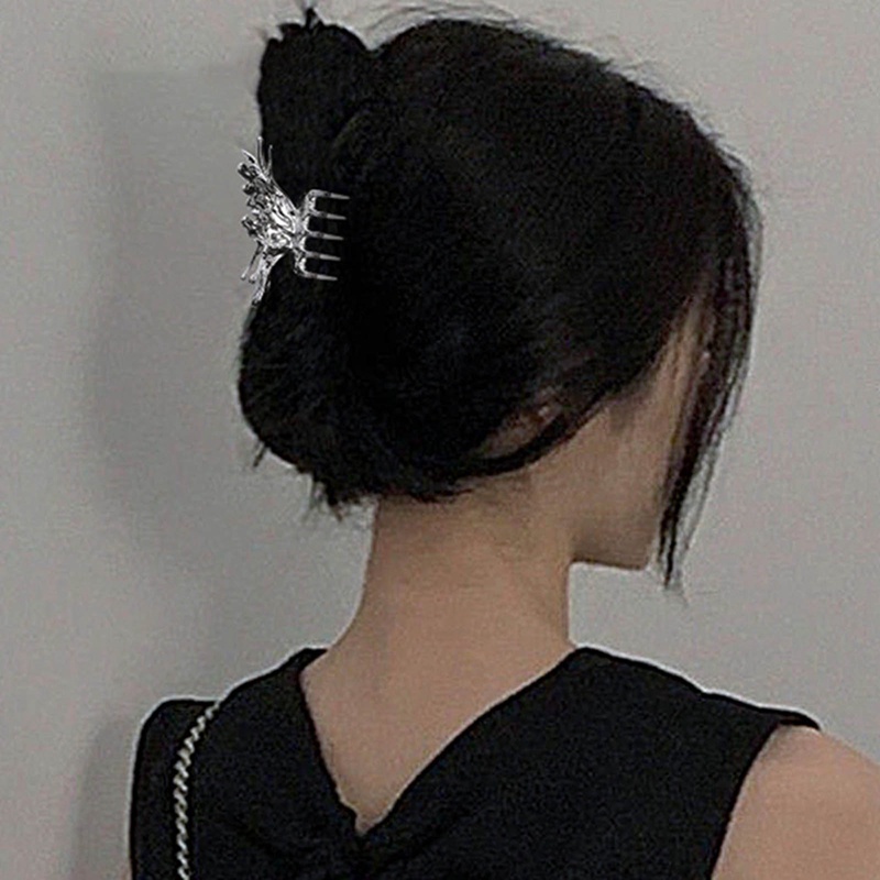 Korea INS Terang Perak Cross Geometris Jepit Rambut Kupu-Kupu Ambil Klip Bunga Mawar Rambut Cakar Wanita Gadis Styling Barrette Hiasan Kepala
