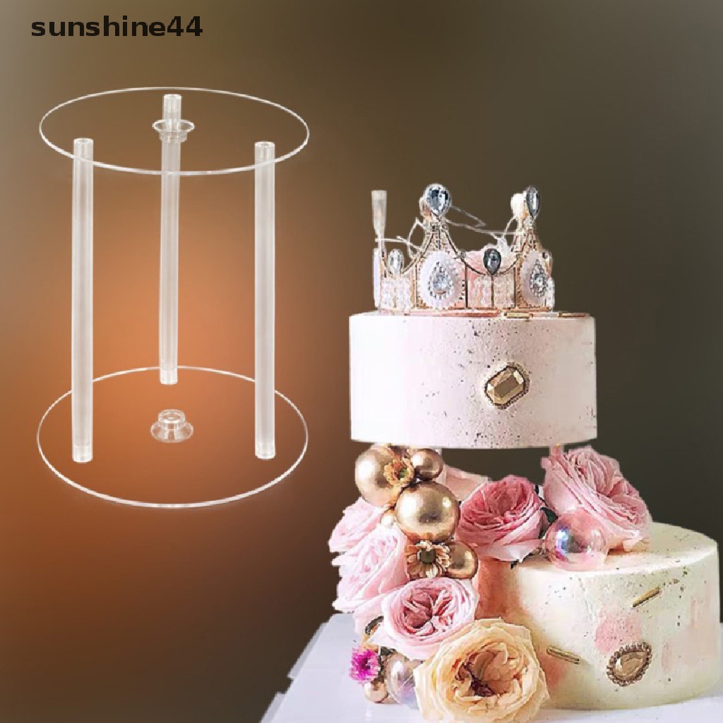 Sunshine 2Pcs Multi-layer Round Cake Stand Rak Kue Perlengkapan Pesta Pernikahan Ulang Tahun ID