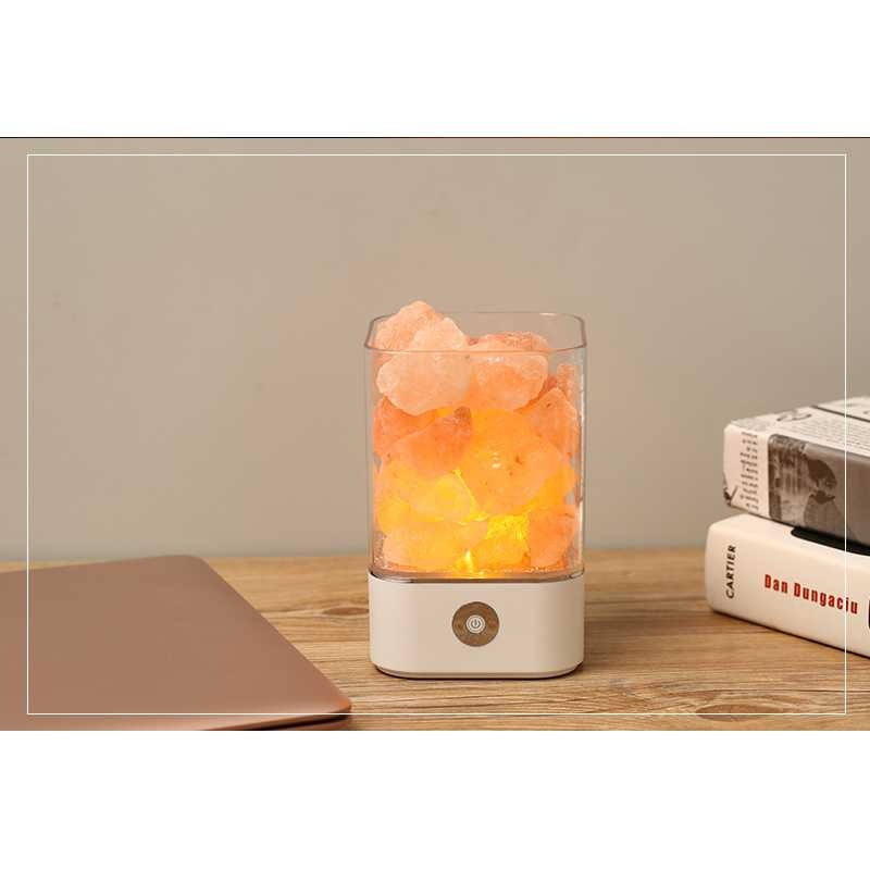[COD] Lampu Tidur Meja Kamar Touch Bedside Bentuk Bongkahan Garam LED RGB Crystal Salt Lamp of Himalaya Lava Night Lamp Murah Rechargeable Proyektor Cahaya Planet Rotate 6 Film Hiasan Dekor Dekorasi Kamar Aesthetic Estetik Lucu Karakter Korea