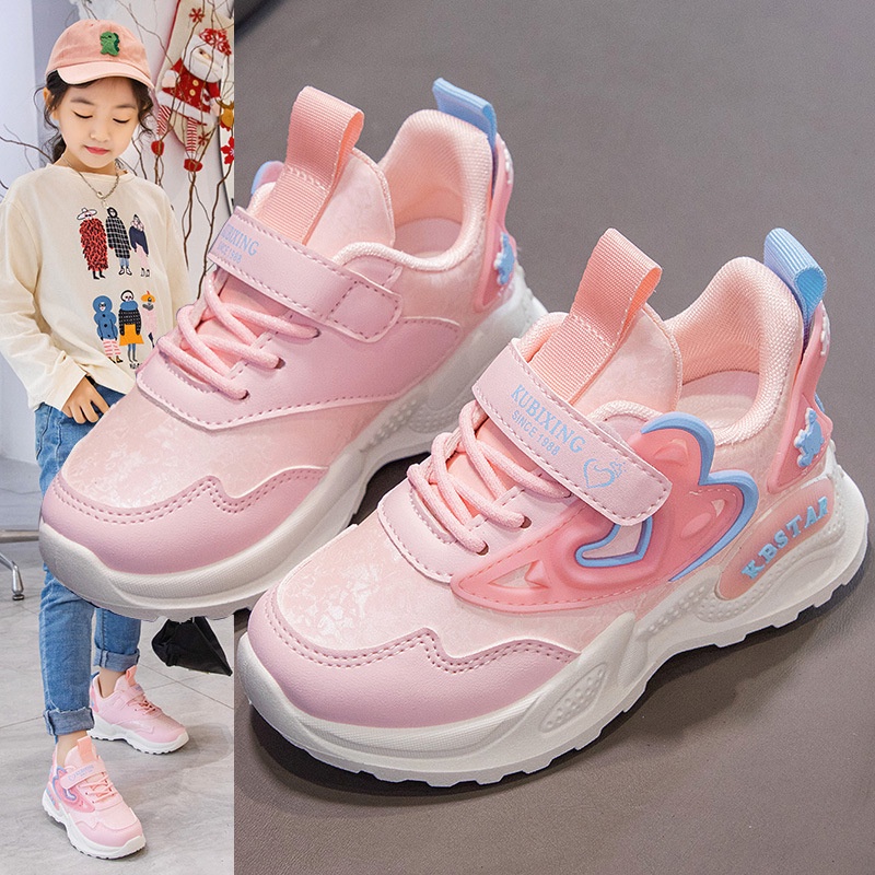 TOPGROSIR LV0221 Sepatu Sneakers Anak Perempuan Fashion Import Motif Love KBStar Kualitas Premium