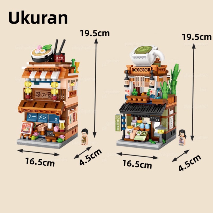 【Reay Stock 】JAPAN Street Mini - SHOPPING STREET SERIES ( 1653 - 1656 ) Building Block Brick DIY Blok Mainan Blok Bangunan Laki-laki Hadiah