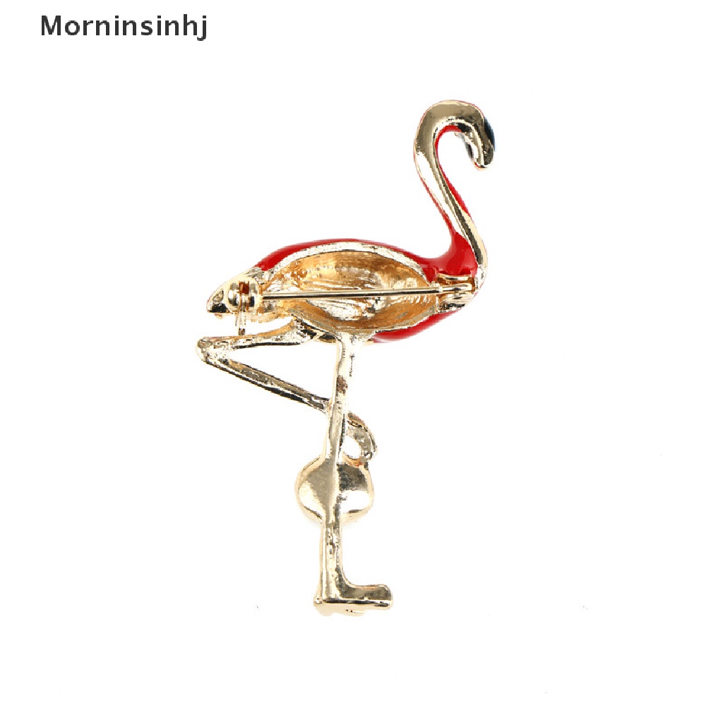 Mornin Bros Flamingo Hidup Unisex Wanita Dan Pria Brooch Pin Burung Baju Mantel Perhiasan id