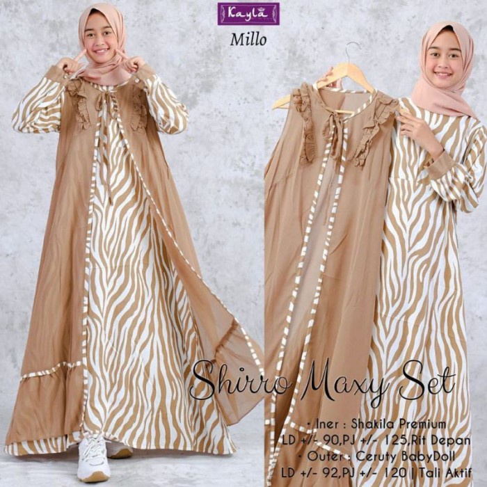 SHIRO MAXY KIDS SET GAMIS OUTER CERUTY GAMIS ANAK BAJU MUSLIM ANAK - Pink