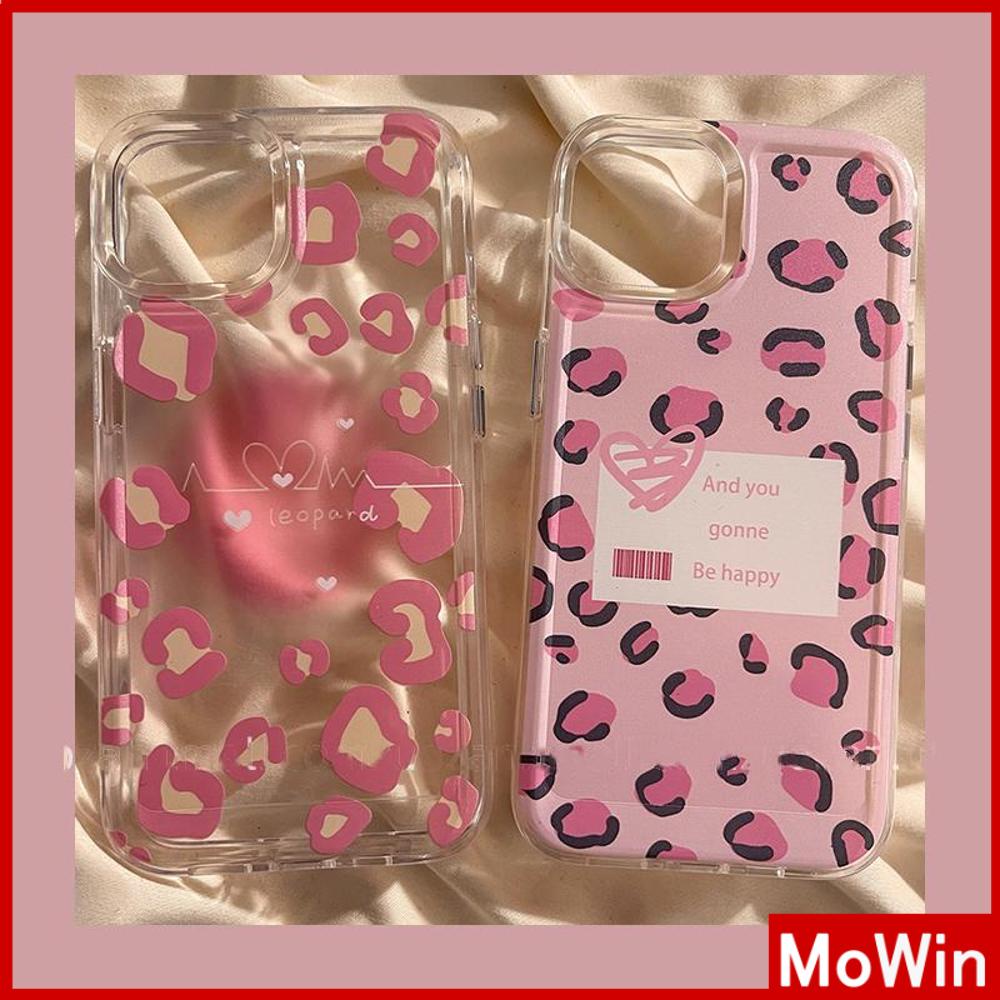 For iPhone 14 Pro Max iPhone Case Soft Case TPU Clear Case Plating Button Shockproof Pink Leopard Print Compatible For iPhone 13 Pro Max 12 Pro Max 11 Pro Max 7plus XR xs max