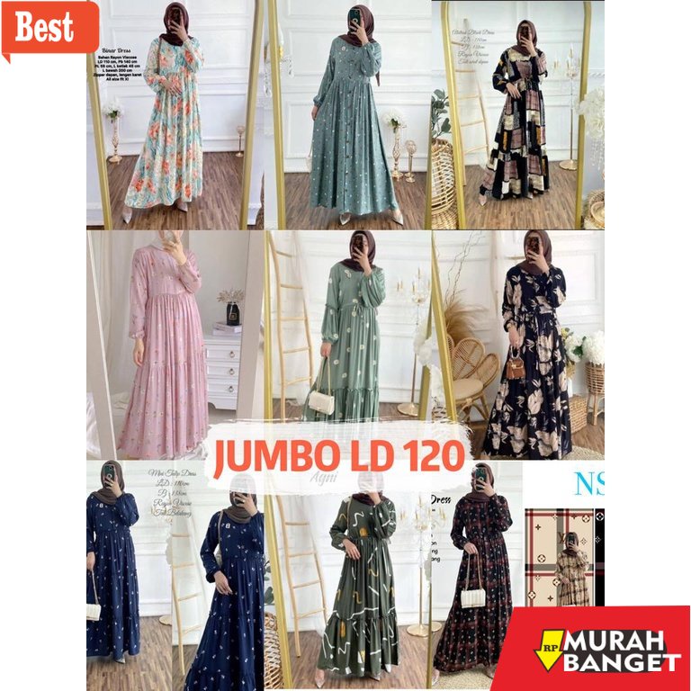 Tren baju lebaran wanita 2023- Gamis Rayon jumbo/ Dress Jumbo / Gamis rayon MOTIF / Gamis Rayon jumb