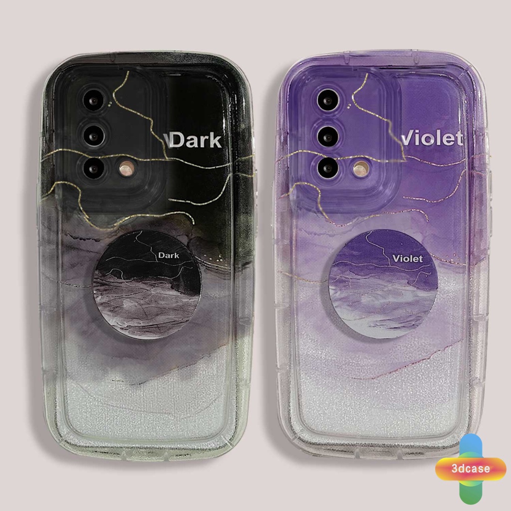 Case OPPO A96 A76 A16 A17 A17K A15 A57 A53S A16S A77 A57S A57E A11S A54 A5S A3S A95 A55 A7 A5 A9 A31 A53 A33 2020 A77S A12 A12S A1K A16E A16K A54S Reno 7 7Z 8Z 5 4 6 8 5F 5K 4F 4 5 06 Lite A74 Ins Watercolor Gradient Violet Couples Soap Case With Stand