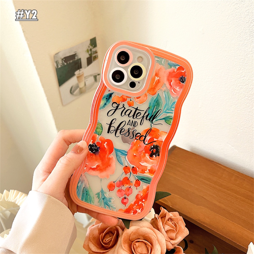 Realme 10 C33 C35 C31 C30 C55 Realme9i 8i 6i 5s 5i 7i C11 2021 C15 C12 C25 C21Y C25Y C3 C1 Narzo 50 C2 Fashion Floral Secret Garden Flowers Soft Clear Wavy Case Penutup Tahan Guncangan BY