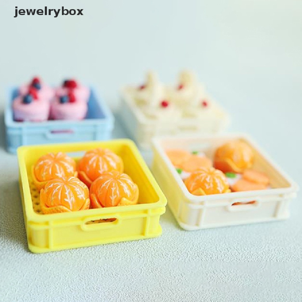 [jewelrybox] 1set1per12rumah Boneka Miniatur Kue Teh Sore Dessert Makanan Cupcake Keranjang Butik