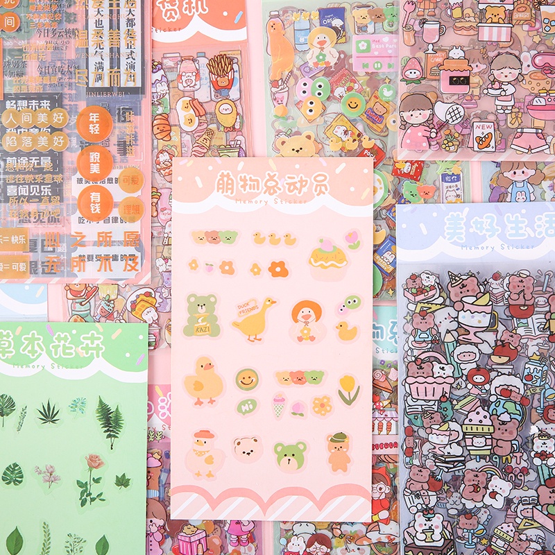 6lembar Lucu Kartun Seri Pesta Stiker Pack Siswa Scrapbook Diary Deco DIY Decals