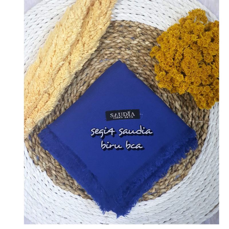 hijab segiempat saudia rawis size 115x115/hijab kerudung segimpat saudia rawis warna biru bca