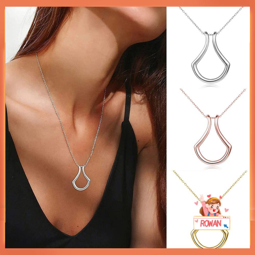 R-flower U-shaped Kalung Wanita Perhiasan Aksesoris Liontin Perhiasan Menarik Kalung Anti Karat